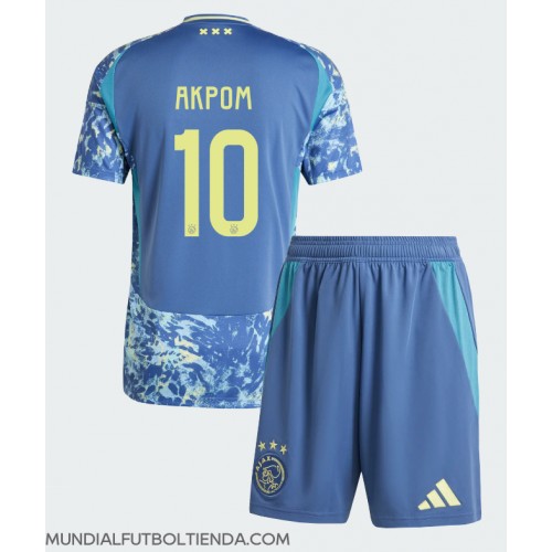 Camiseta Ajax Chuba Akpom #10 Segunda Equipación Replica 2024-25 para niños mangas cortas (+ Pantalones cortos)